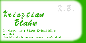 krisztian blahm business card